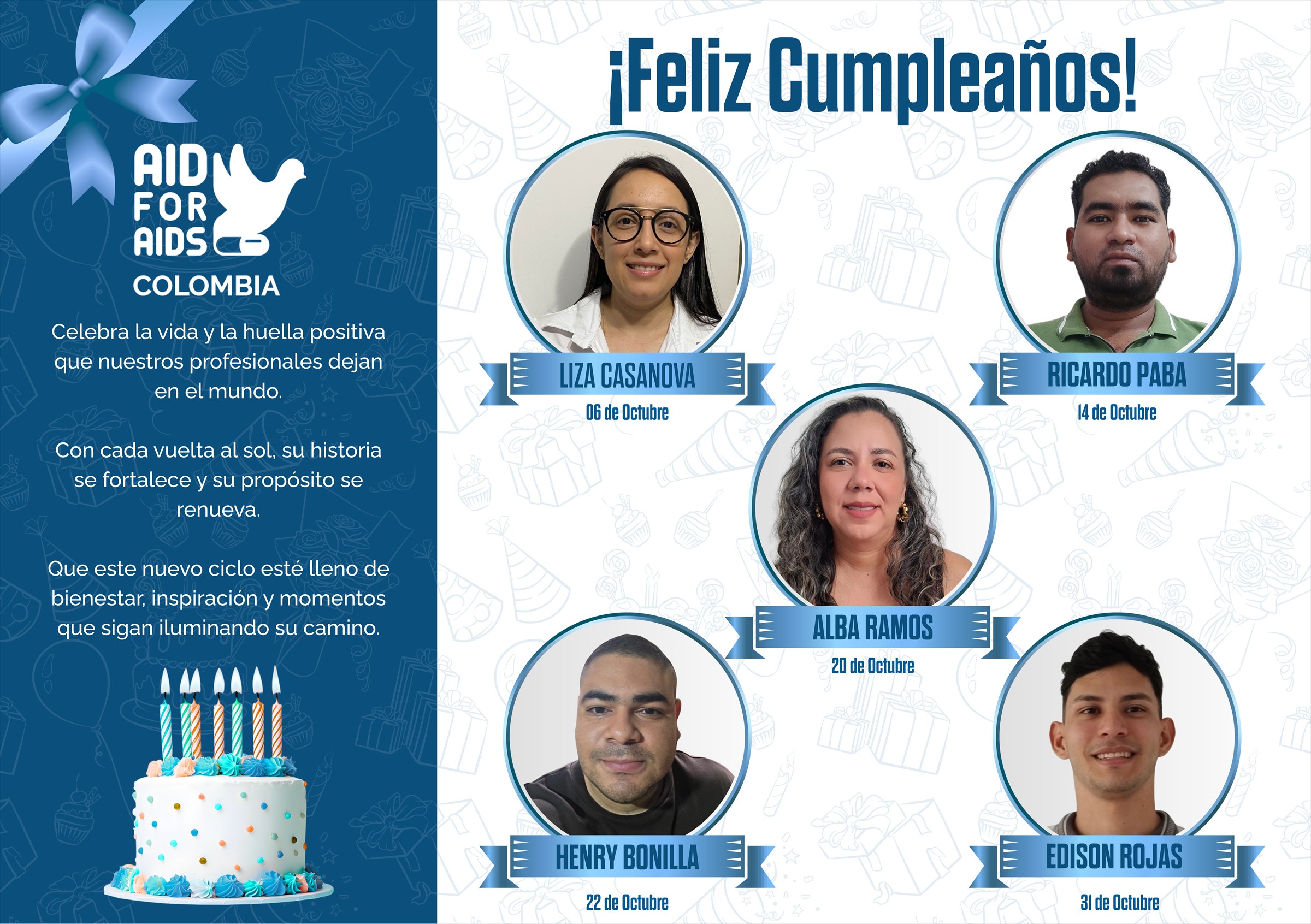 Pieza de cumpleaños del mes de octubre