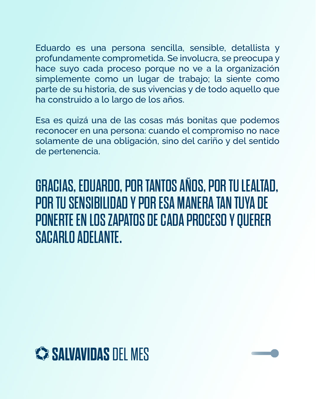 Reconocimiento Salvavidas del mes de agosto, pieza 5