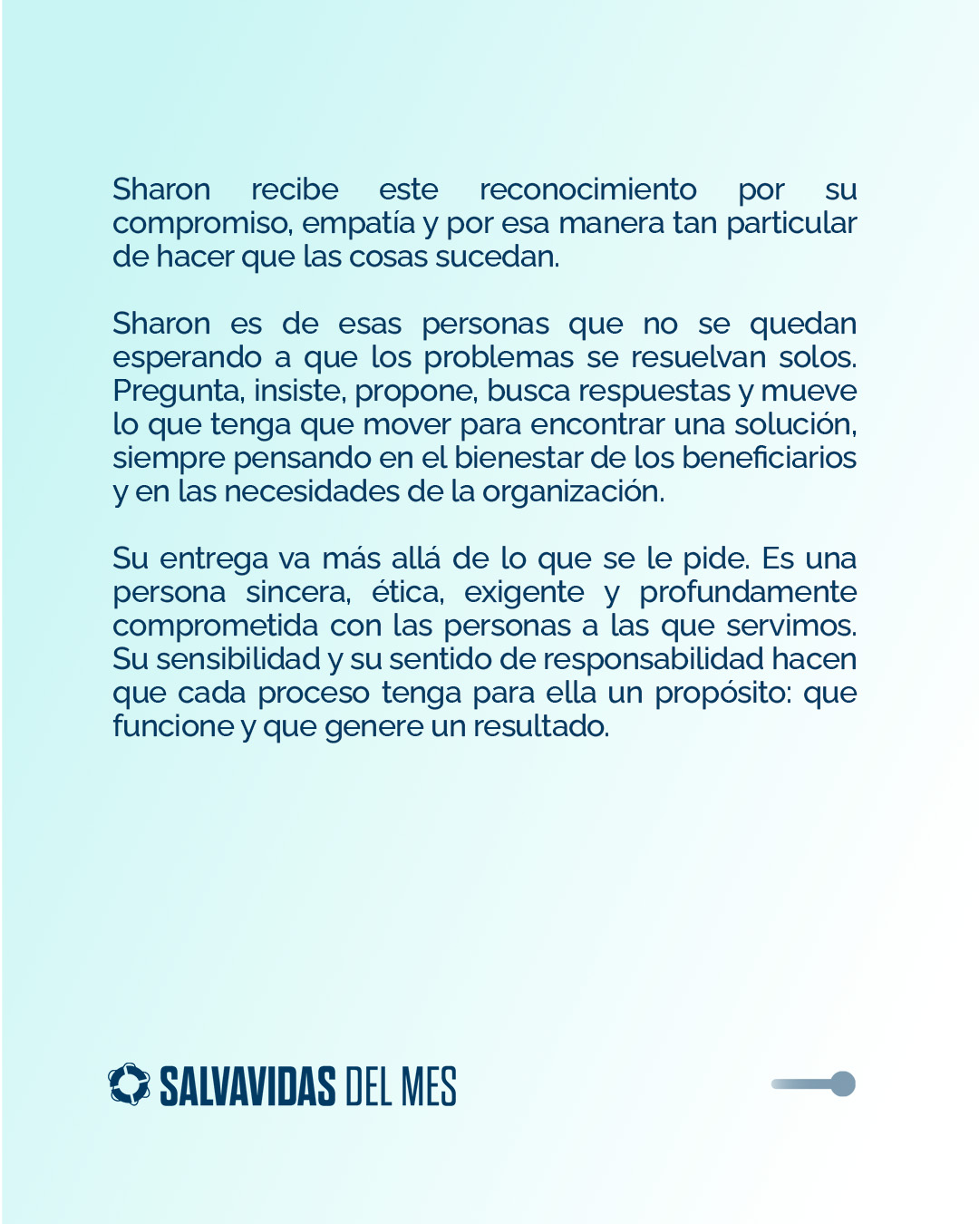 Reconocimiento Salvavidas del mes de septiembre, pieza 6