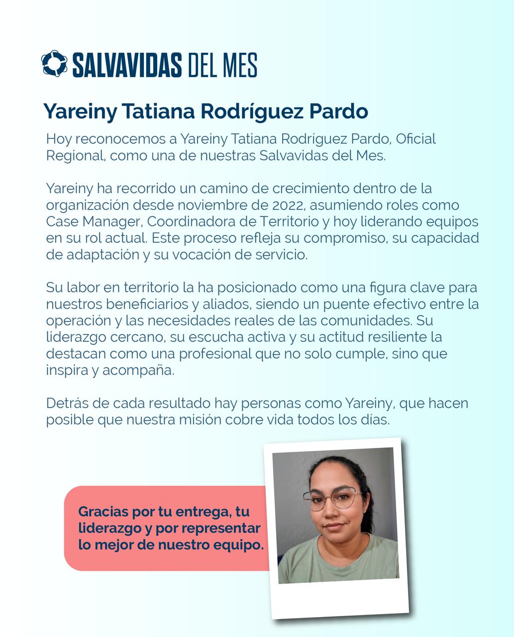 Reconocimiento Salvavidas del mes de abril, pieza 1