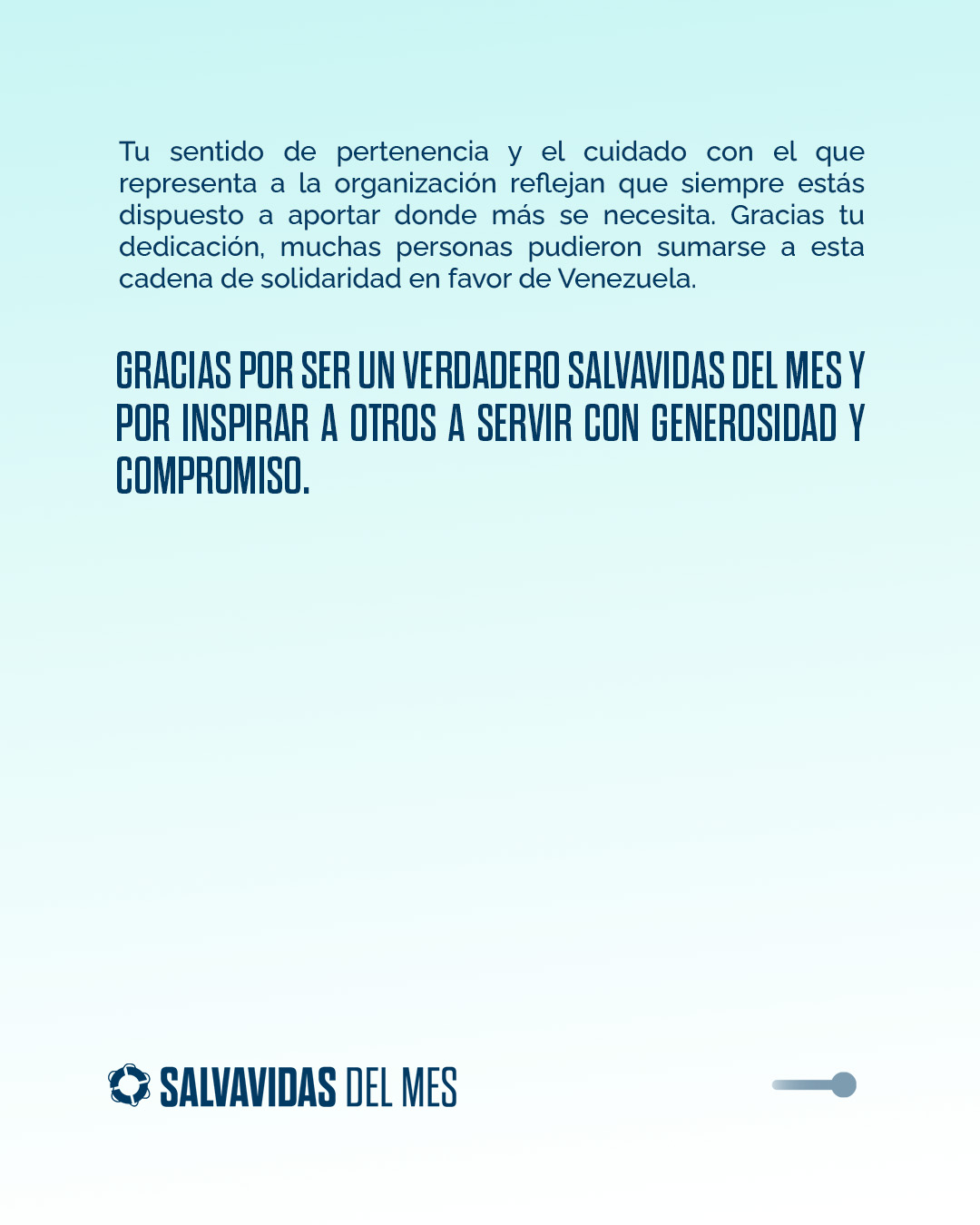 Reconocimiento Salvavidas del mes de julio, pieza 7
